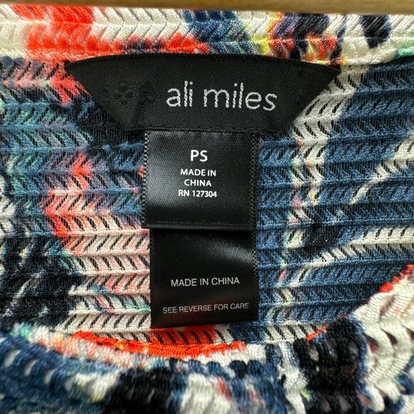 Ali Miles Cardigan Womens Petite Small Breathable Button Up Pockets Tropical - Picture 15 of 16